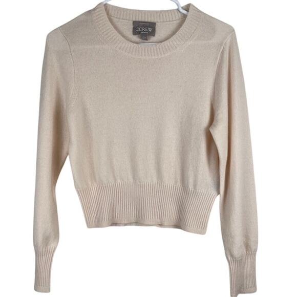 J. Crew Sweaters - J. Crew Women's Cream Cashmere Cropped Sweater